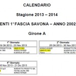 Calendario ESORDIENTI 1a FASCIA SAVONA GIRONE A stagione 20132014